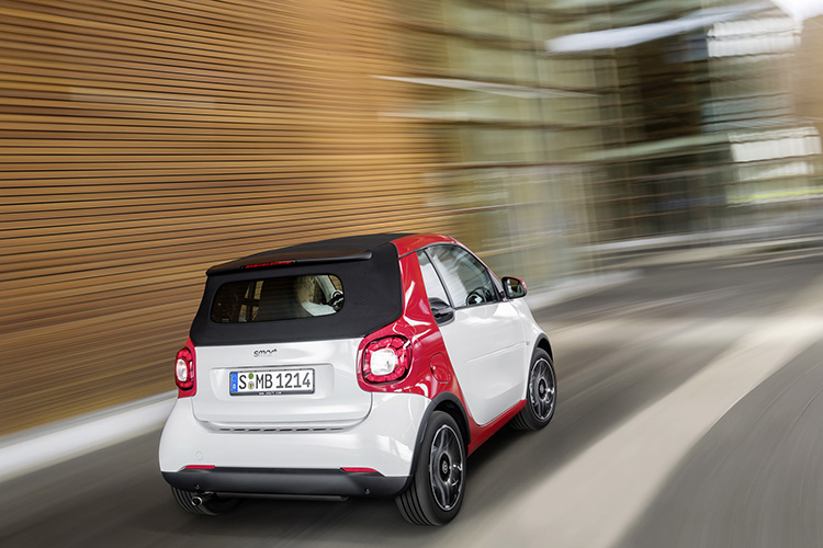 smart fortwo cabrio, passion, white / jupiter red