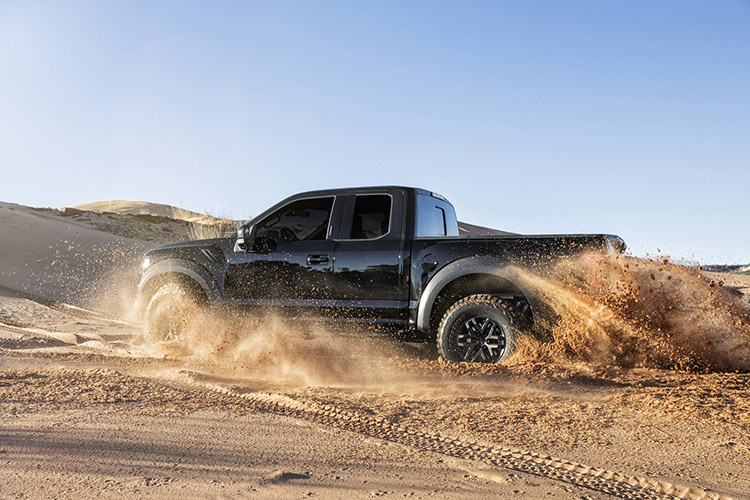 The all-new Ford F-150 Raptor (SuperCab model pictured) is powered by Ford’s new, second-generation high output 3.5-liter EcoBoost engine that produces more power with greater efficiency than the current 6.2-liter V8, which is rated at 411 horsepower and 434 lbs.-ft. of torque.