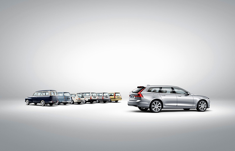 Volvo V90 and a historical line-up of Volvo estate models